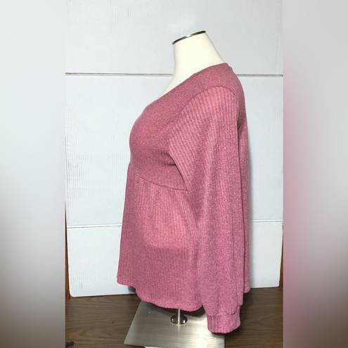Harper Haptics Holly  3X women's light sweater tunic rib knit balloon sleeve