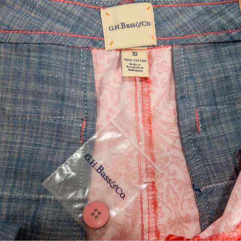 Krass&co NWT G.H. Bass & . Red Pink Cotton Shorts Size 10