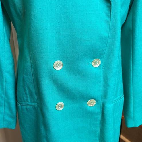 VINTAGE Shamrock Emerald Green Oleg Cassini Blazer Size 10