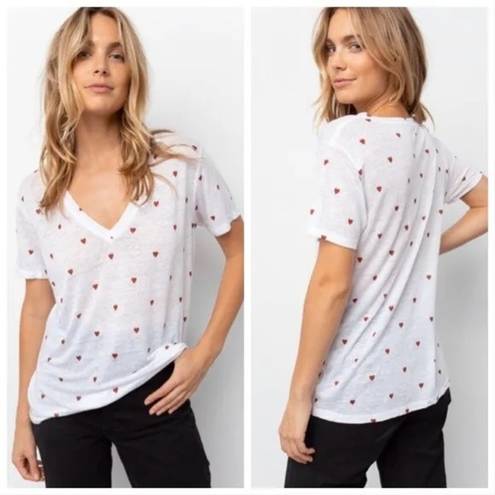 Rails  Cara Heart Print V Neck Tee Size Medium