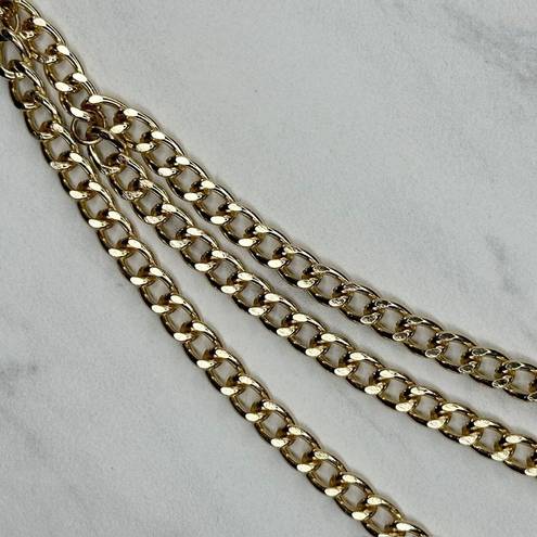 Lightweight Draped Gold Tone Metal Chain Link Belt Size XS Small S