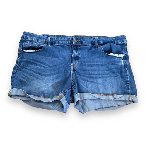 Ava & Viv 5/$35    Womens Shorts Sz 20W Power Stretch Midi Cuffed Blue Denim Jean