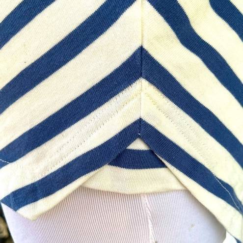 Veronica Beard  Nautical Stripe Top With Shoulder Lace Up Detail M