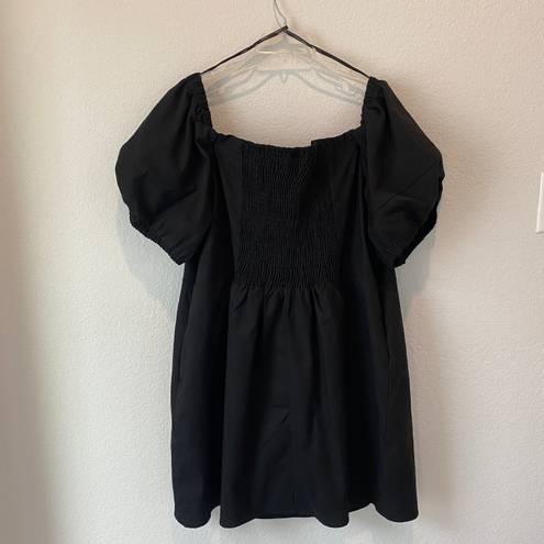 City Chic Sweet Paradise Puff Sleeve Off Shoulder Black Dress