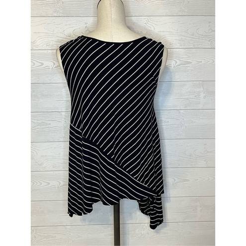 DKNY  Jeans black & white striped geometric tank top Size Medium