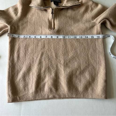 Banana Republic extra fine merino wool quarter zip funnel neck sweater neutral