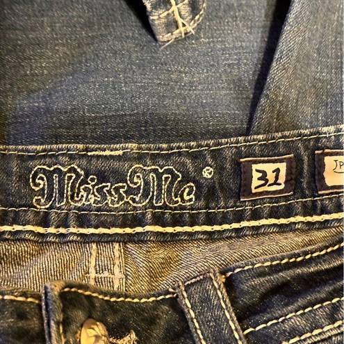 Miss Me  Light Wash Cross Embellished Distressed Bootcut Jeans