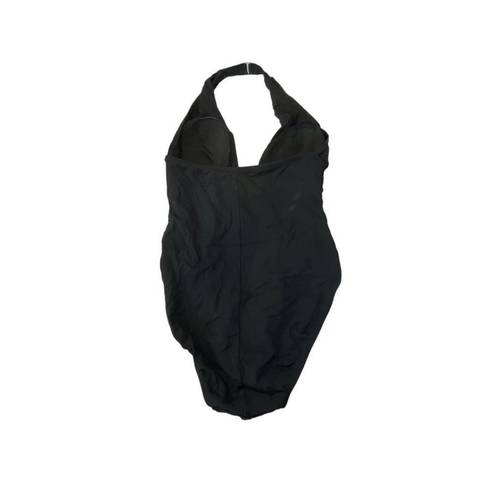 La Blanca Island Goddess  Halter one piece swimming suit - Black Size 10