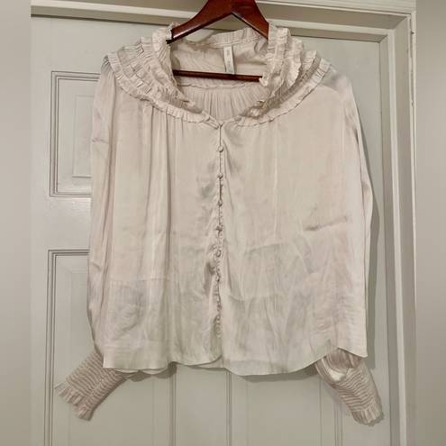 Mango - Ruffled satin blouse size 2