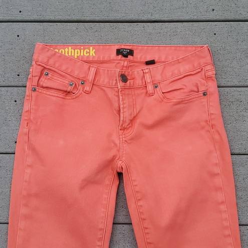  Stretch Size 26 Toothpick Jeans | J.Crew Coral Colored Jeans Style 77088