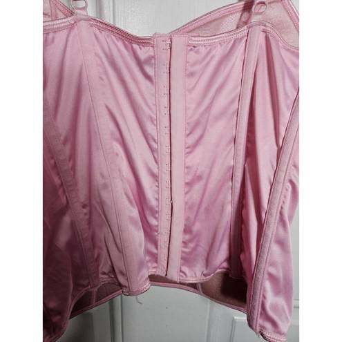 Victoria's Secret Sexy Little Things Size Large Pink Satin Corset Bustier Lace