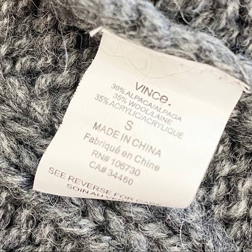 Vince  Stella Alpaca Wool Cable Knit Hooded Duster Cardigan: Heathered Grey