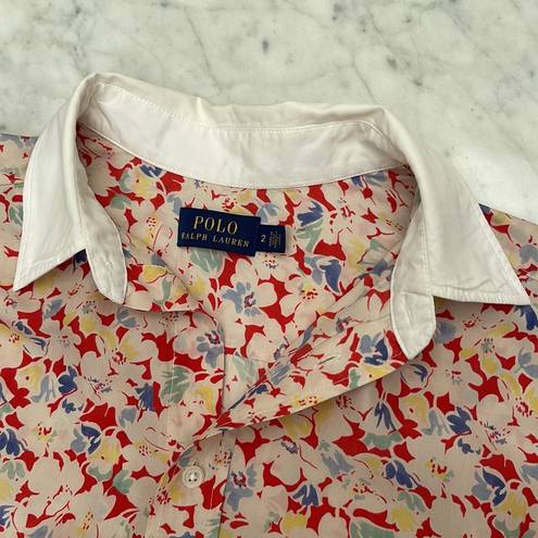 Polo Woman’s  Ralph Lauren floral silk dress shirt