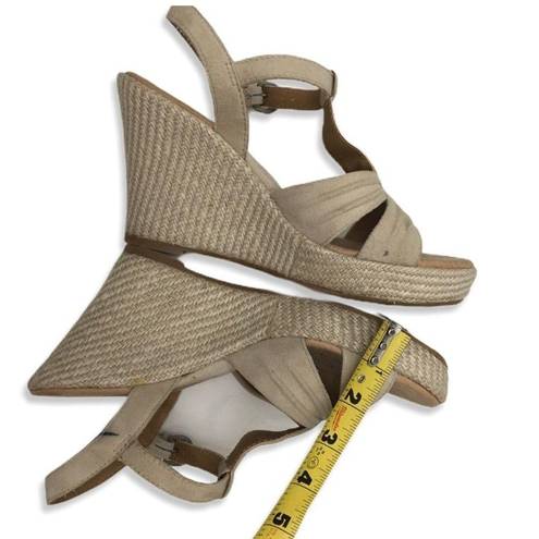 Born concept b.o.c  Beige T-Strap Suede Wedge