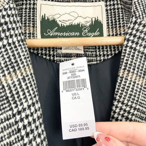 American Eagle NEW  Wool Blend Plaid Blazer Jacket sz Large Oversized Academia