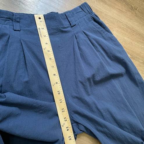 Halara  High Waisted Wide Leg Pull On Pants Casual Blue Elastic Waist ~ Size M