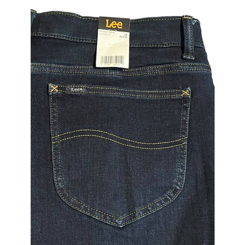 Lee  Jeans Womens Size 14 Petite Short Skinny Dark Wash Mid Rise Stretch Denim