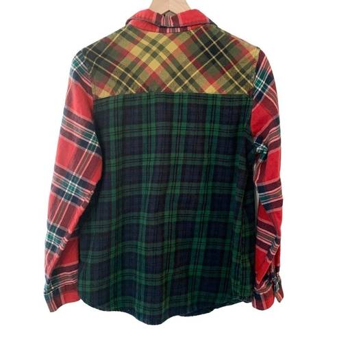 Blair WOMEN’S Vintage  mixed plaid embroidered flannel shirt