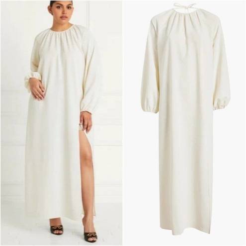 Hill House  Ivory Coconut Milk Long Sleeve Backless The Simone Maxi Dress Small