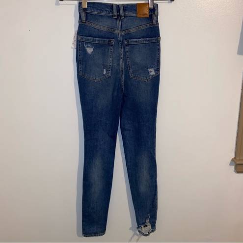 We The Free Free People  Phoenix Ripped Skinny Jeans size 24 Blue 🆕