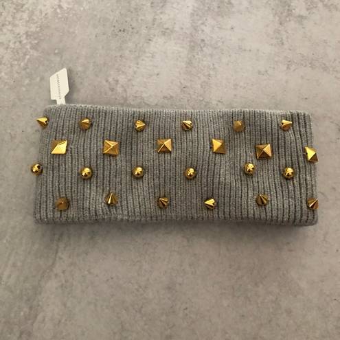 Lele Sadoughi  Gray & Gold Tone Studded Ear Warmer NEW