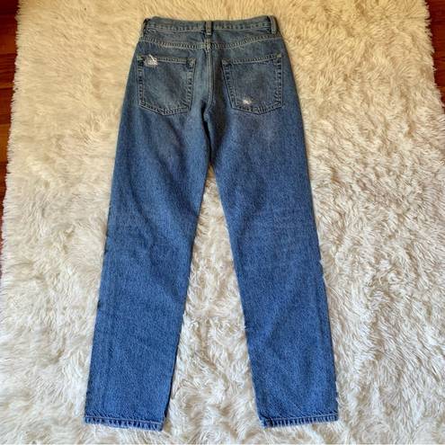 We The Free Free People  Distressed Button Fly High Waisted Jeans