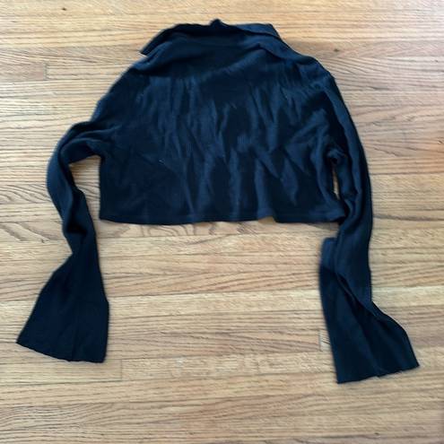 The Range  Black Long Sleeve Crop Top