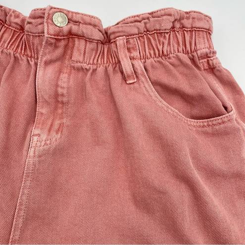 idem Ditto  Jean Shorts Paper Bag Cotton Women Size Large Brownish Pink Denim