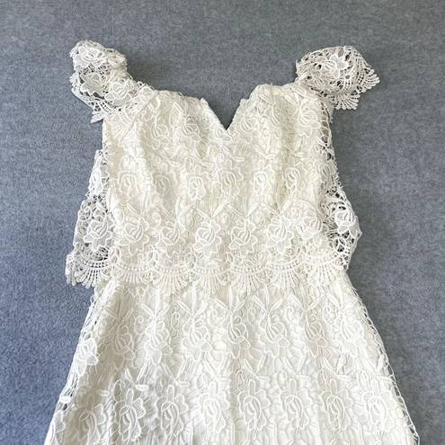 Yumi Kim  Dress Womens Size XS Mini Short Lace Eyelet V-Neck Boho Coquette NWT