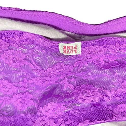 PINK - Victoria's Secret  Purple Floral Lace Bandeau Bra Size Large / L - NEW