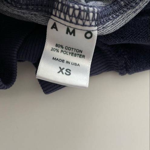 The Moon AMO VELOUR V NECK SWEATSHIRT BLUE XS cropped