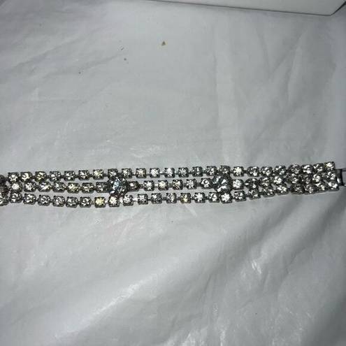 The Row Vintage Prong Set Triple Rhinestone Bracelet