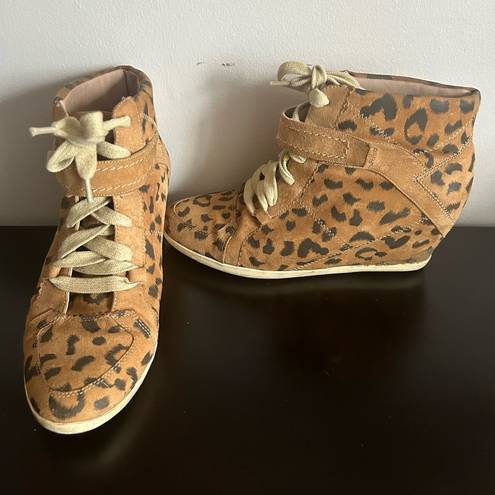 Rebecca Taylor  leopard wedge sneakers size 10