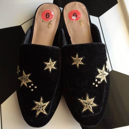 mix no. 6 New  ALEXCINA Embroider Stars Velvet Mule