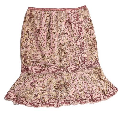 Cynthia Steffe Vintage Y2K  Pink Paisley Print Skirt