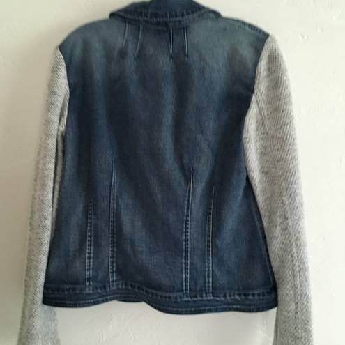 INC Denim Jacket with Knit Sleeves Size Medium