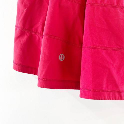 Lululemon  Pace Rival Tennis Golf Active Skirt Skort Mini Red Scarlet 4