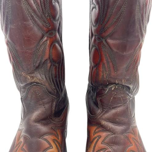 Krass&co Texas Boot  Texas Imperial Brown Leather Country Western Cowboy Boots 9 D