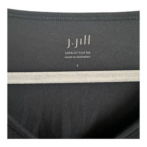 J.Jill  Satin Stitch Black V-Neck Long Sleeve Tee - Women's Small