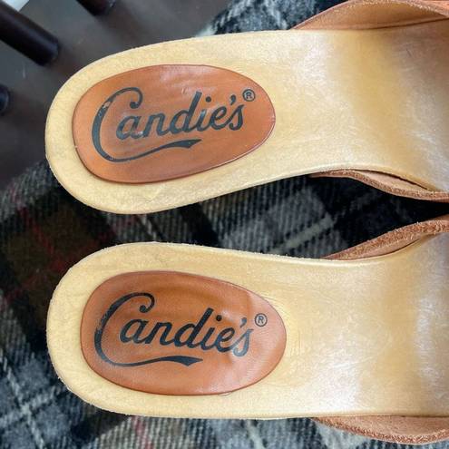 Candie's Vintage 80s Candie’s Candie Heeled Mules Shoes Tan 8