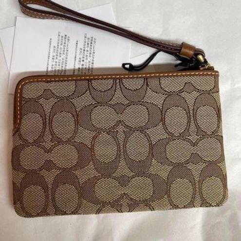 Coach  Disney X Corner Zip Wristlet In Signature Jacquard With Mickey Mouse Print