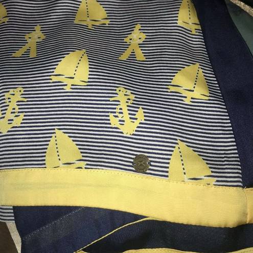 Tommy Hilfiger Tommy Girl Womens Sleeveless Tank Top Size Small Blue Gold Anchor Boat Nautical