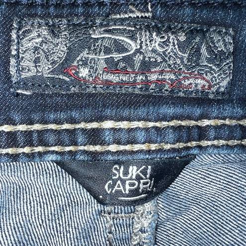 Silver Jeans Capris Suki Womens Jeans Faded Dark Wash Size 29