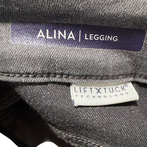 NYDJ  Alina Denim Leggings Womens Size 12 Grey Wash Front Zipper Lift Tuck