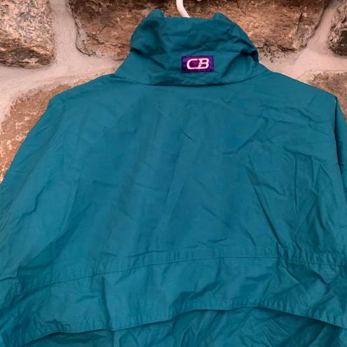 CB Sport Vintage Blue Green  Zip Up Windbreaker Bomber Jacket