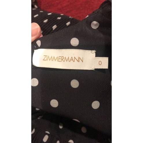 Zimmermann  Polka Dot pleated Mini Dress ZIM 0 / US 4