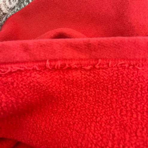 Good American  Red 3/4 Zip Short Sleeve Cropped Sweatshirt Size 0/XS Oversized