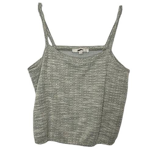 Loft  knit beige & green Cropped elastic waist tank top