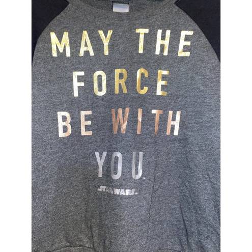 Star Wars Women's  May The Force Be With You Sweatshirt Rose Gold Silver Size XL