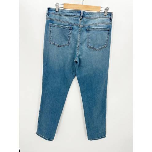 J.Jill  Blue Denim Boyfriend Straight Leg Ankle 5 Pockets Jeans Women's Size 10